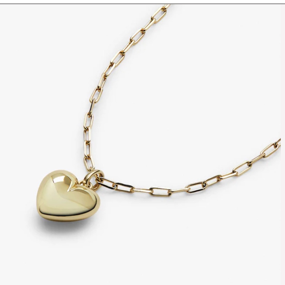Ana Louisa LEV 14K Gold Puffed Heart Necklace